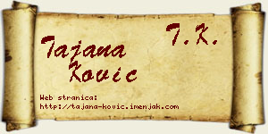 Tajana Ković vizit kartica